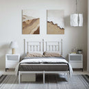 sengeramme med sengegavl 135x190 cm metal hvid