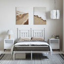 sengeramme med sengegavl 135x190 cm metal hvid