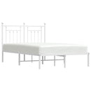 sengeramme med sengegavl 135x190 cm metal hvid