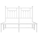 sengeramme med sengegavl 135x190 cm metal hvid
