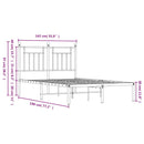 sengeramme med sengegavl 135x190 cm metal hvid