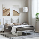sengeramme med sengegavl 135x190 cm metal hvid