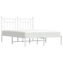 sengeramme med sengegavl 140x190 cm metal hvid