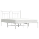 sengeramme med sengegavl 140x190 cm metal hvid