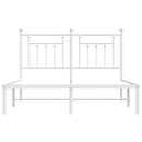 sengeramme med sengegavl 140x190 cm metal hvid