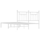 sengeramme med sengegavl 140x190 cm metal hvid