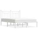 sengeramme med sengegavl 150x200 cm metal hvid
