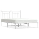 sengeramme med sengegavl 150x200 cm metal hvid