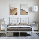 sengeramme med sengegavl 150x200 cm metal hvid