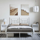 sengeramme med sengegavl 150x200 cm metal hvid