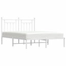sengeramme med sengegavl 150x200 cm metal hvid