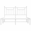 sengeramme med sengegavl 150x200 cm metal hvid