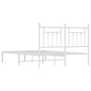 sengeramme med sengegavl 150x200 cm metal hvid