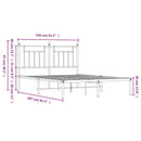 sengeramme med sengegavl 150x200 cm metal hvid