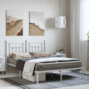 sengeramme med sengegavl 150x200 cm metal hvid