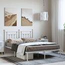 sengeramme med sengegavl 150x200 cm metal hvid