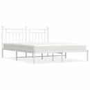 sengeramme med sengegavl 160x200 cm metal hvid