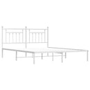 sengeramme med sengegavl 160x200 cm metal hvid