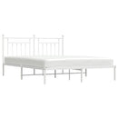 sengeramme med sengegavl 160x200 cm metal hvid