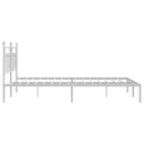 sengeramme med sengegavl 160x200 cm metal hvid