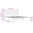 sengeramme med sengegavl 160x200 cm metal hvid