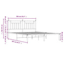 sengeramme med sengegavl 160x200 cm metal hvid