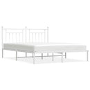 sengeramme med sengegavl 180x200 cm metal hvid