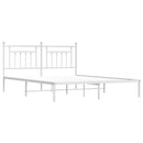 sengeramme med sengegavl 180x200 cm metal hvid