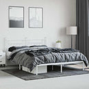 sengeramme med sengegavl 180x200 cm metal hvid