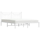 sengeramme med sengegavl 180x200 cm metal hvid