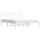 sengeramme med sengegavl 180x200 cm metal hvid