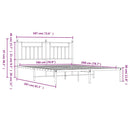 sengeramme med sengegavl 180x200 cm metal hvid