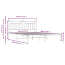 sengeramme med sengegavl 180x200 cm metal hvid