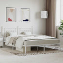sengeramme med sengegavl 180x200 cm metal hvid