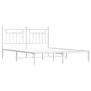 sengeramme med sengegavl 183x213 cm metal hvid