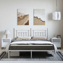 sengeramme med sengegavl 183x213 cm metal hvid
