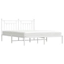 sengeramme med sengegavl 183x213 cm metal hvid