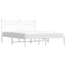 sengeramme med sengegavl 183x213 cm metal hvid