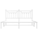 sengeramme med sengegavl 183x213 cm metal hvid