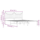 sengeramme med sengegavl 183x213 cm metal hvid