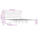sengeramme med sengegavl 183x213 cm metal hvid