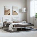 sengeramme med sengegavl 183x213 cm metal hvid