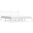 sengeramme med sengegavl 193x203 cm metal hvid