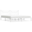 sengeramme med sengegavl 193x203 cm metal hvid