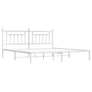 sengeramme med sengegavl 193x203 cm metal hvid