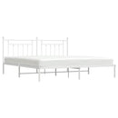 sengeramme med sengegavl 193x203 cm metal hvid