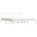 sengeramme med sengegavl 193x203 cm metal hvid