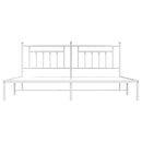 sengeramme med sengegavl 193x203 cm metal hvid