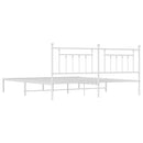 sengeramme med sengegavl 193x203 cm metal hvid