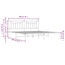 sengeramme med sengegavl 193x203 cm metal hvid